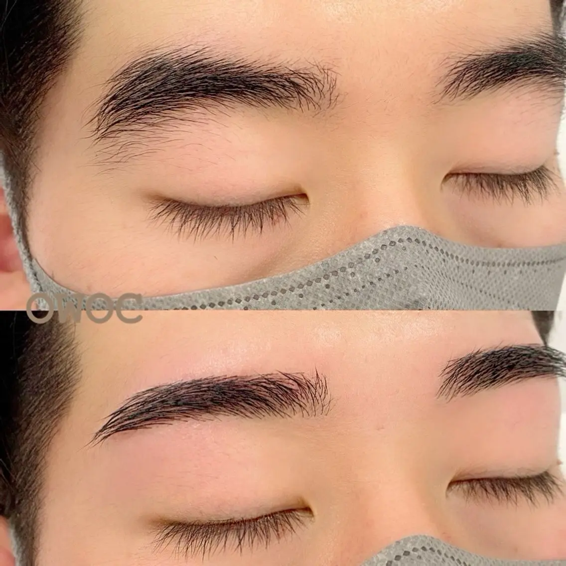 アイブロウ メンズアイブロウ 眉毛ワックス脱毛 ワックス脱毛 眉カット OWOC 西院のマツエク・マツパデザイン