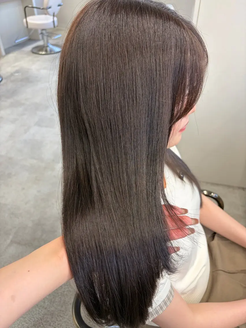 ロング カラー 透明感カラー グレージュ トリートメント カット ヘアカラー トリートメント 藤野 結衣のヘアスタイル