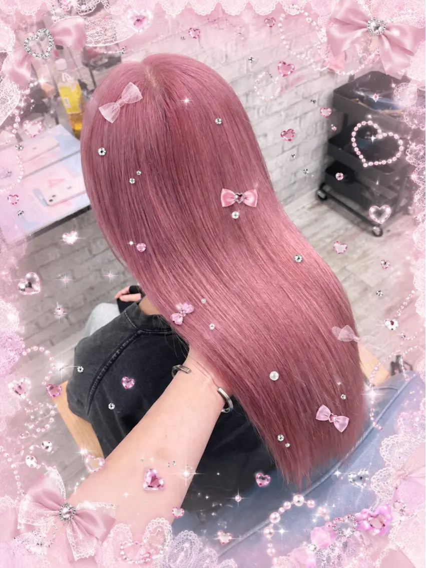 ロング カラー みはね🎀໒꒱ ヘアメ/ハイトーンのヘアスタイル