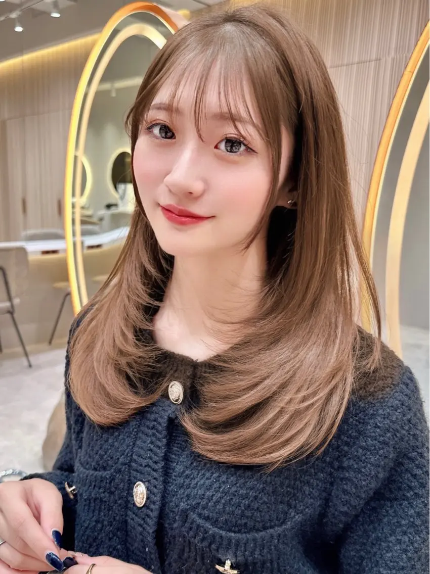 セミロング カラー カット ヘアカラー トリートメント 縮毛矯正✨🫧 レイヤー川村利幸のヘアスタイル