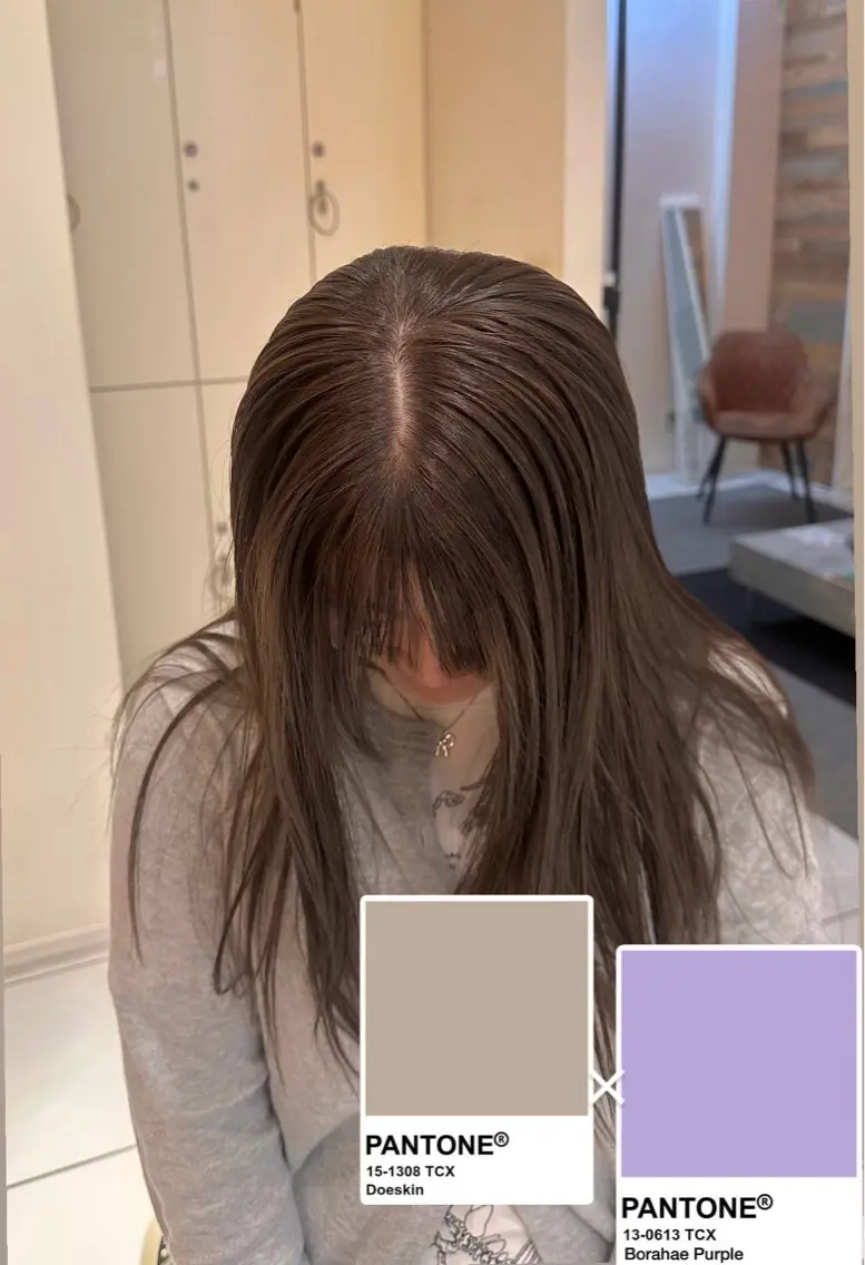 ロング カラー ベージュカラー 透明感カラー ラベンダーカラー ボブ ロング ヘアカラー ブリーチ🍒/ ハイトーン/長久手のヘアスタイル
