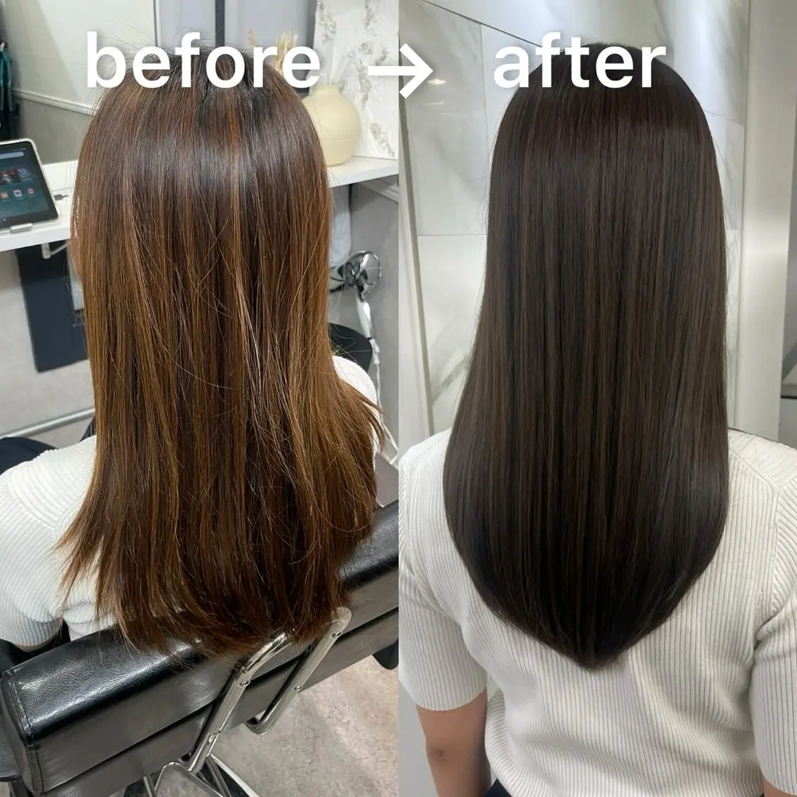 ロング ヘアカラー トリートメント 🖱️透明感カラー ×髪質改善Rikyuのヘアスタイル