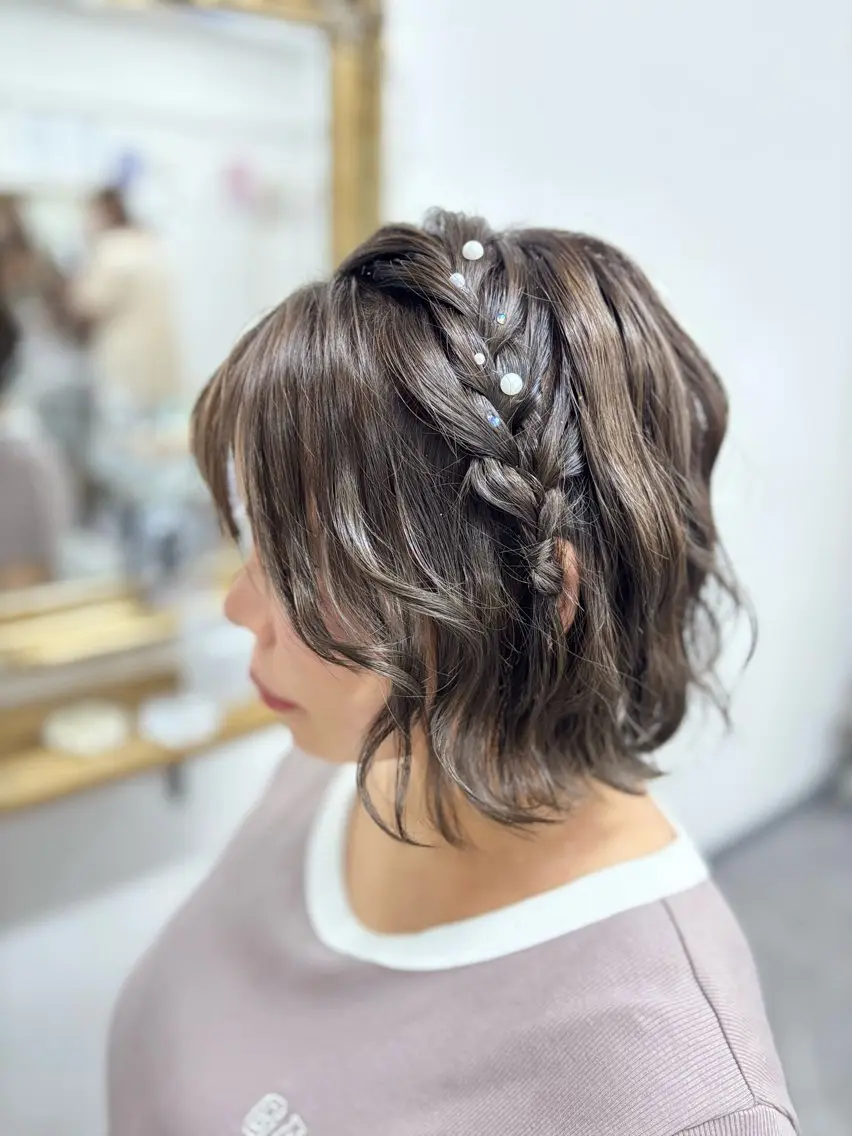 ショート ヘアアレンジ ヘアセット ⭐︎moe 【ヘアセット🧸】のヘアスタイル