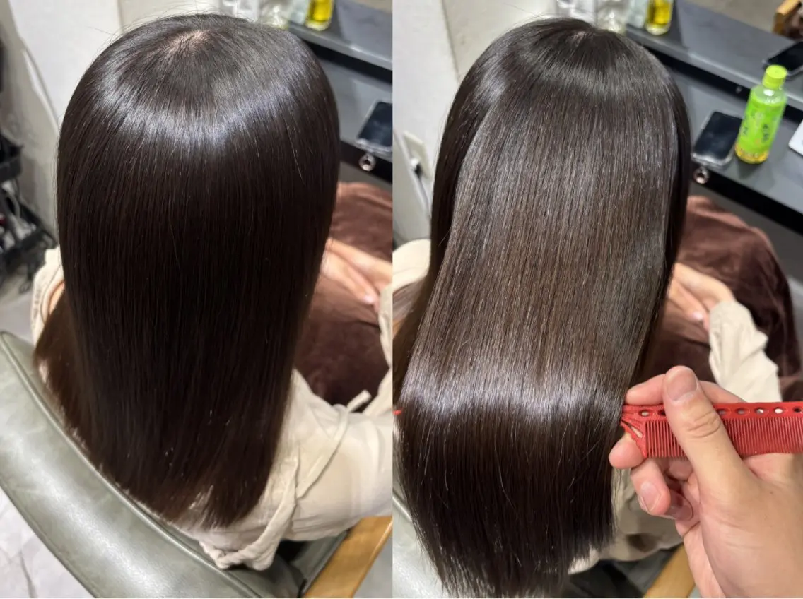 ロング カット 縮毛矯正 ✨似合わせボブ✨ 縮毛矯正のヘアスタイル