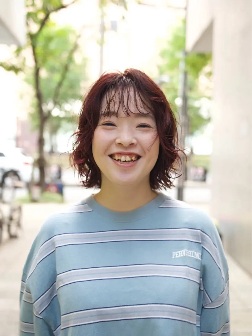 ミディアム パーマ カット パーマ 梅本 佳容子のヘアスタイル