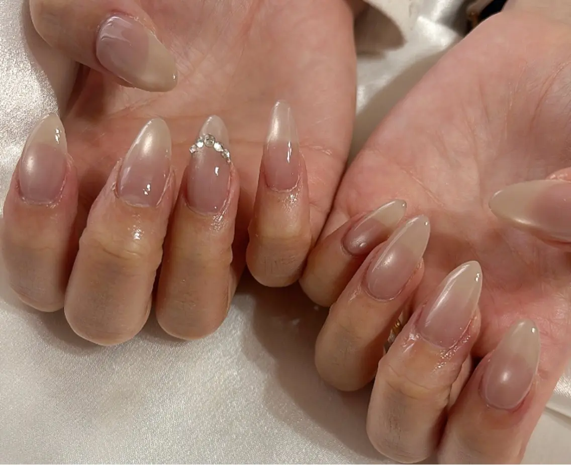ネイル オーロラネイル 桜ネイル フラワーネイル フットネイル フレンチネイル ハンドネイル kikinail 溝の口のネイルデザイン