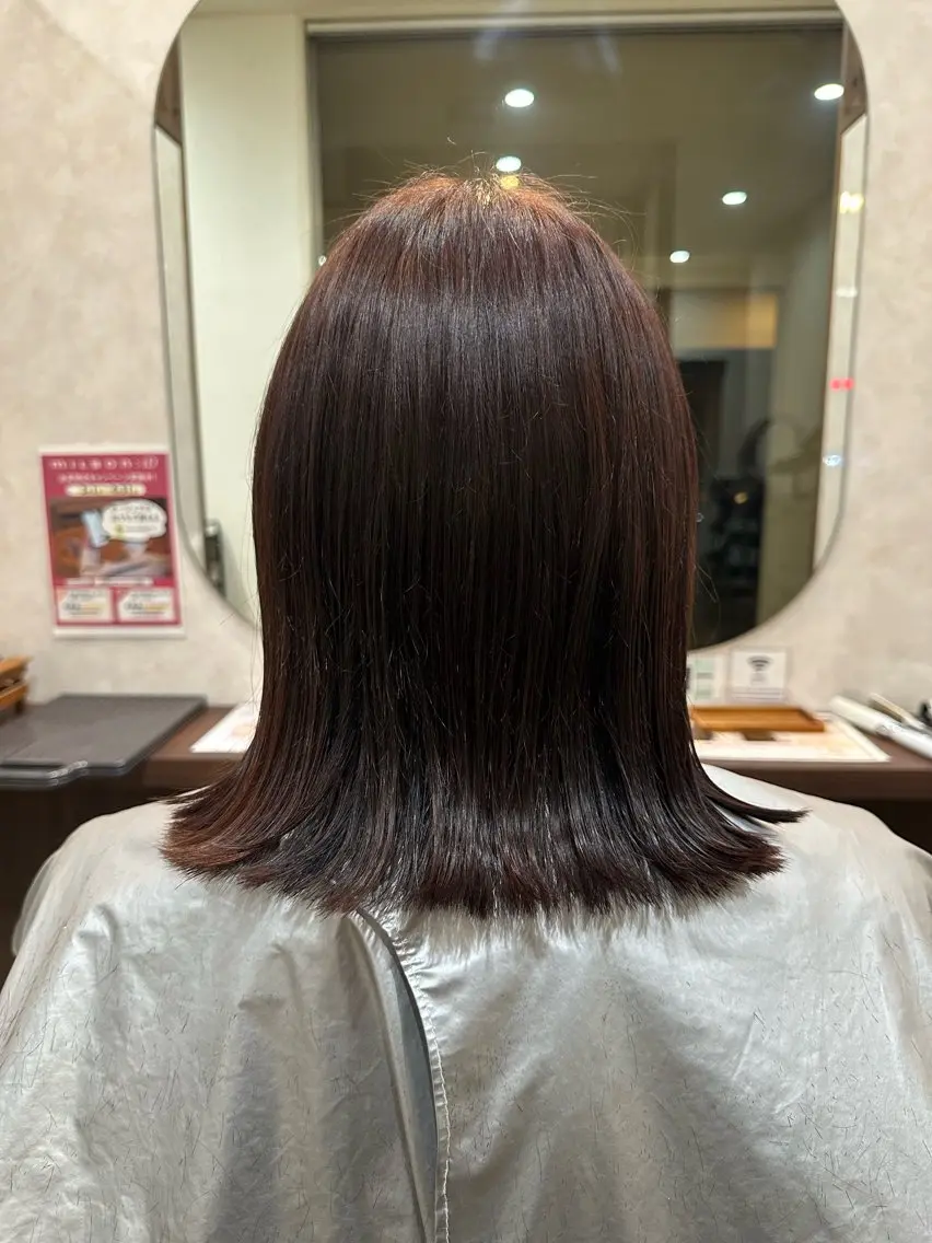 ミディアム ヘアカラー トリートメント ✨髪質改善✨ 副店長 松本のヘアスタイル