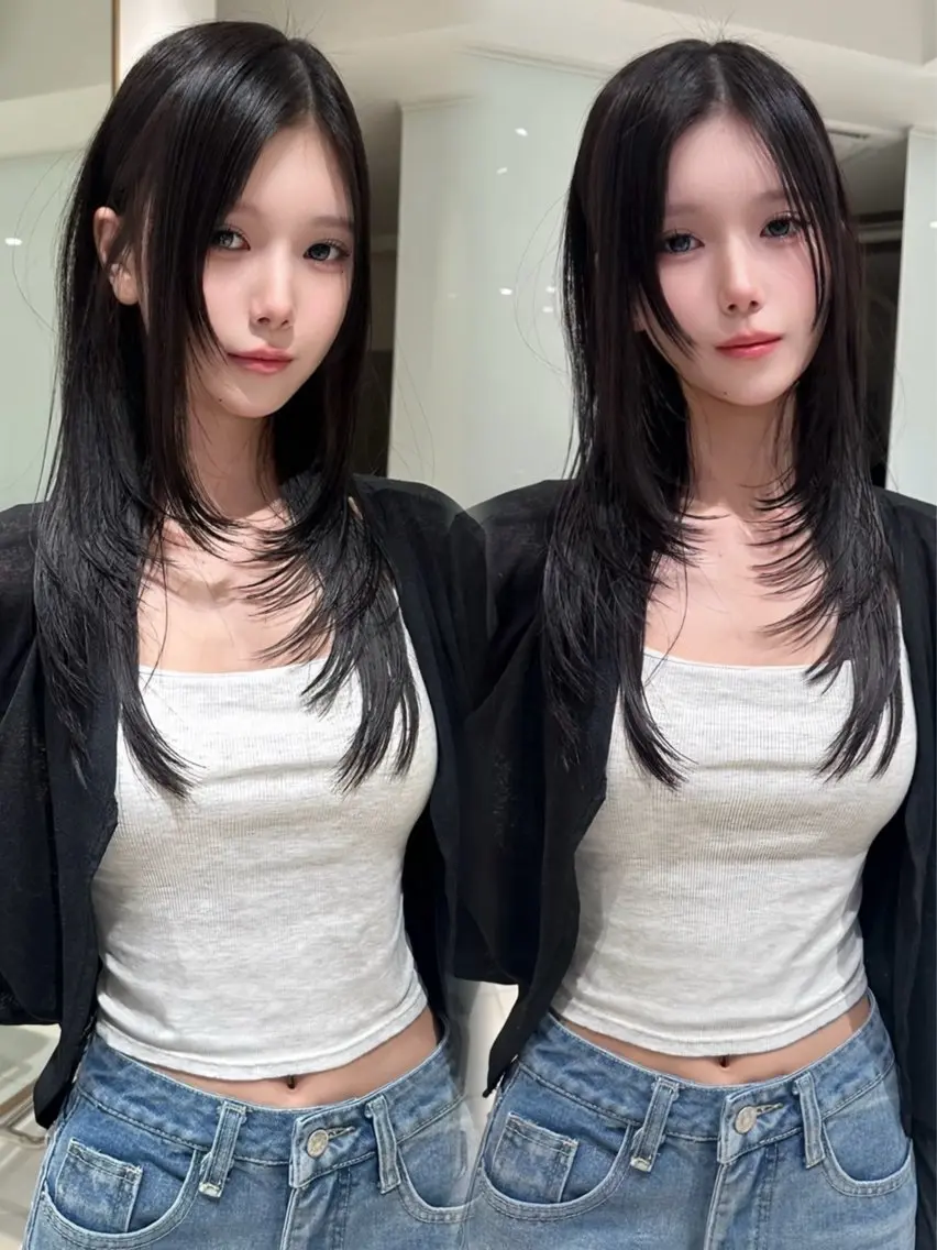 ロング カラー ヘアアレンジ カット ヘアカラー トリートメント ヘアセット 🫧🇰🇷韓国ヘア レイヤー🐺Yutaのヘアスタイル