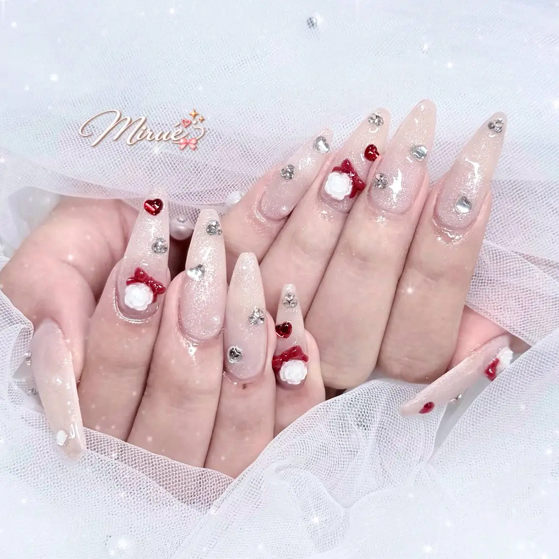 🎀【オフあり|ハンド】ワンカラー+時間内パーツ付け放題♡の写真