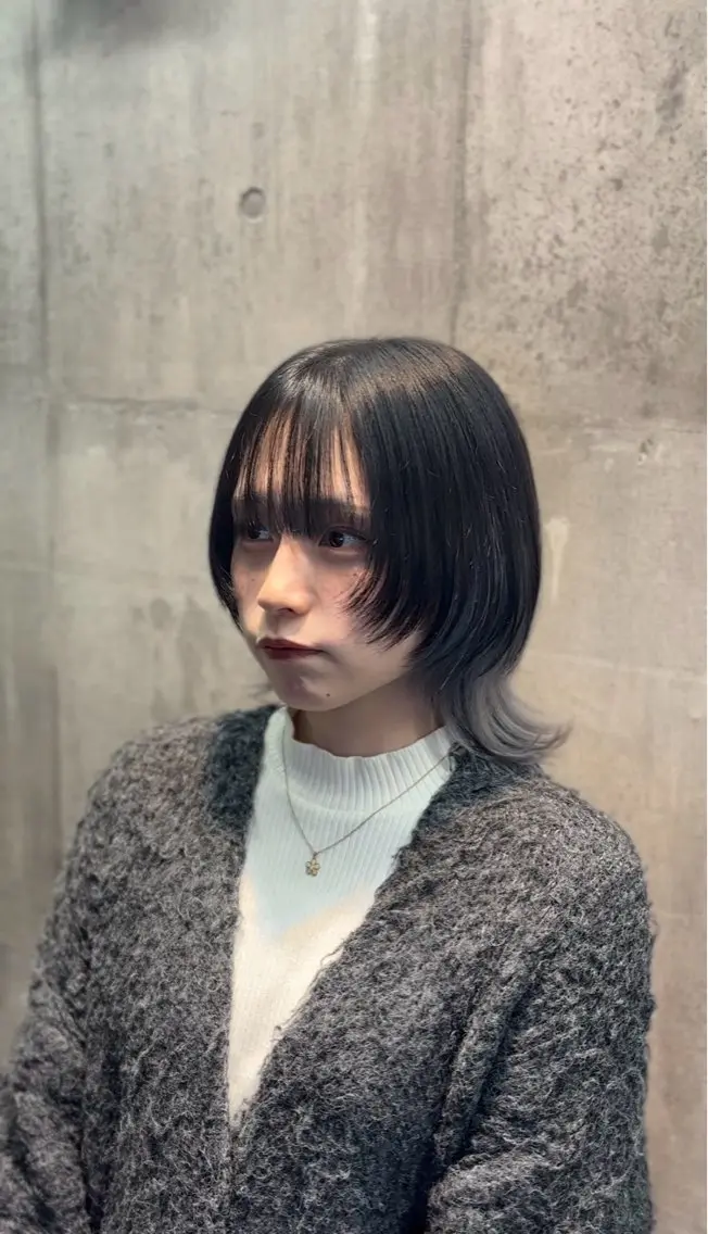 ミディアム カラー ヘアカラー ハイトーン/メンズ/ ウルフ特化 小松のヘアスタイル