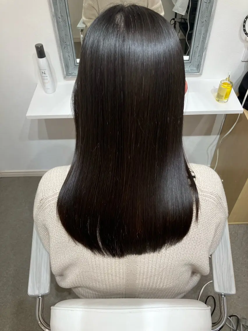セミロング 縮毛矯正 髪質改善 moriのヘアスタイル