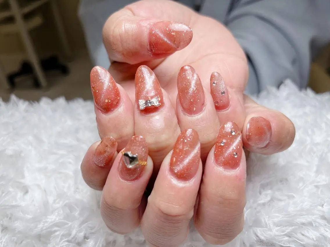 ネイル ki🍒🍒 ki ツルツルネイルのネイルデザイン