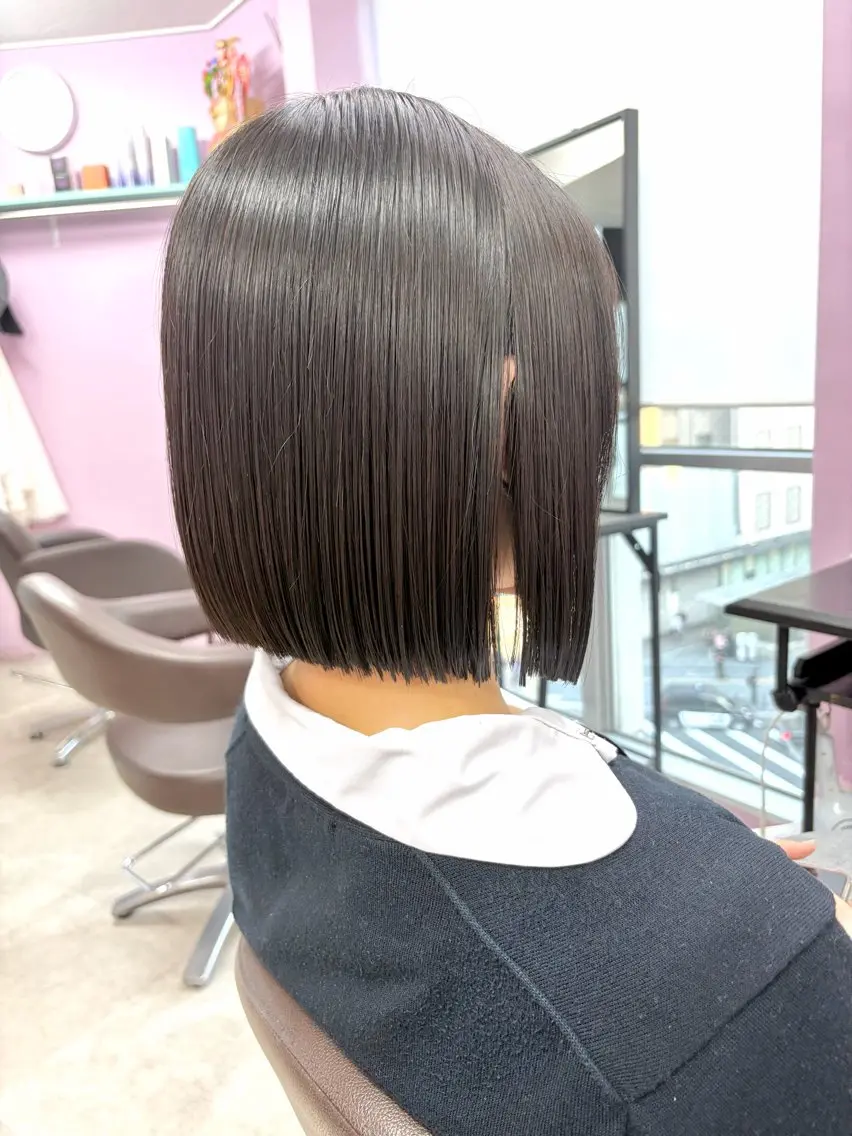 ミディアム カット 縮毛矯正 髙尾亮輔/ ボブ特化美容師のヘアスタイル