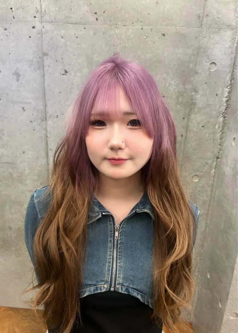 ロング ヘアカラー トリートメント 💙ハイトーン/韓国 style あかねのヘアスタイル