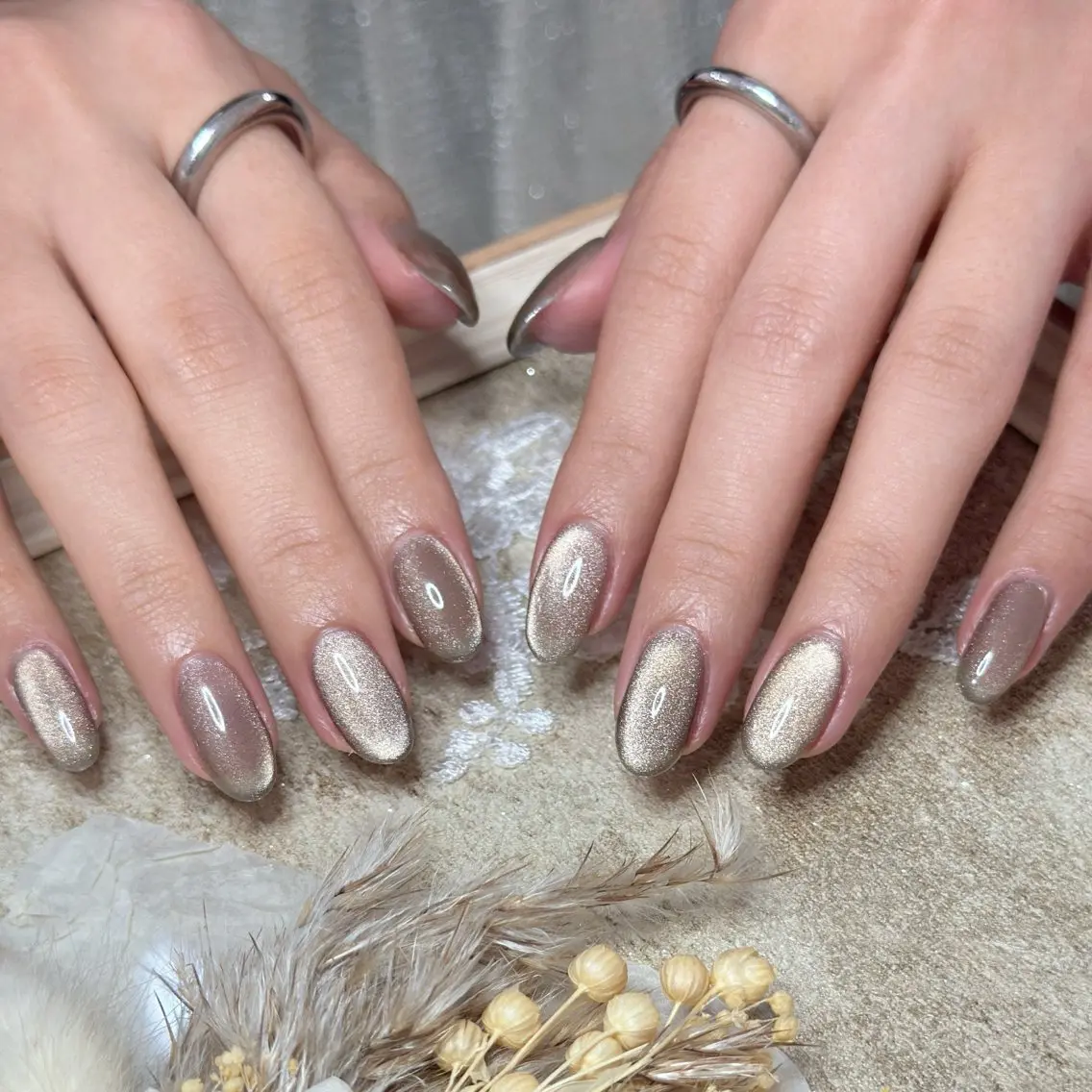 ネイル アートネイル オーロラネイル チークネイル フレンチネイル ガラスフレンチ 🎀YooLi Nail salonのネイルデザイン