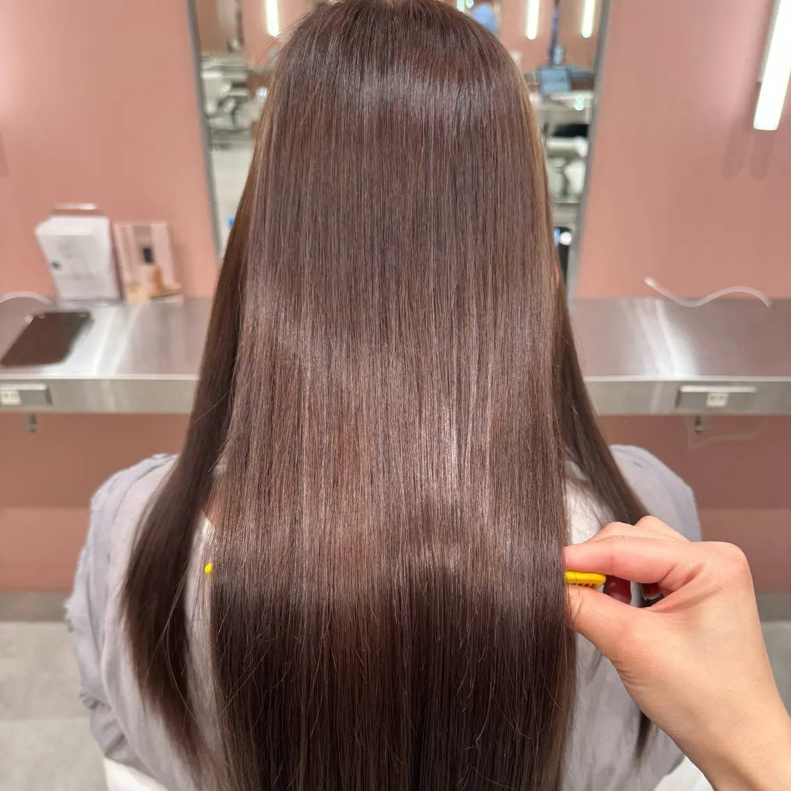 ロング ヘアカラー トリートメント 🌺縮毛矯正/暖 色カラー🌺momoのヘアスタイル