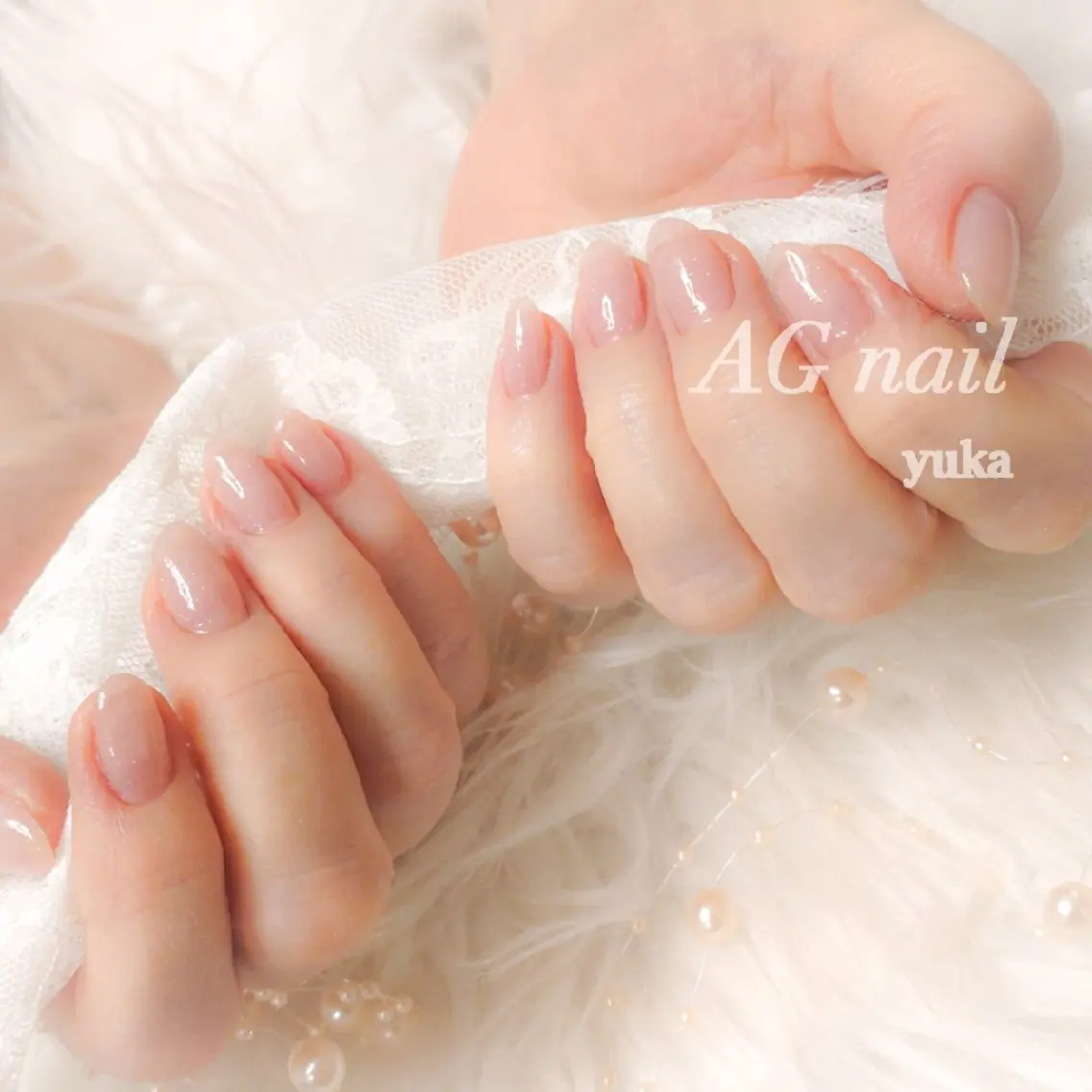 ネイル ジェルネイル ラメ(グリッター) ピンク シンプルネイル ハンドネイル AGnail 富永 /ちゅるん韓国ネイルのネイルデザイン