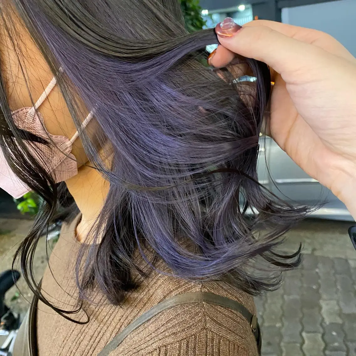 セミロング カラー マンツーマン女性 美容師 奏のヘアスタイル
