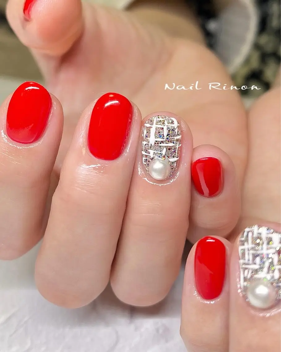 ネイル ツイードネイル ハンドネイル Nail Rinonのネイルデザイン