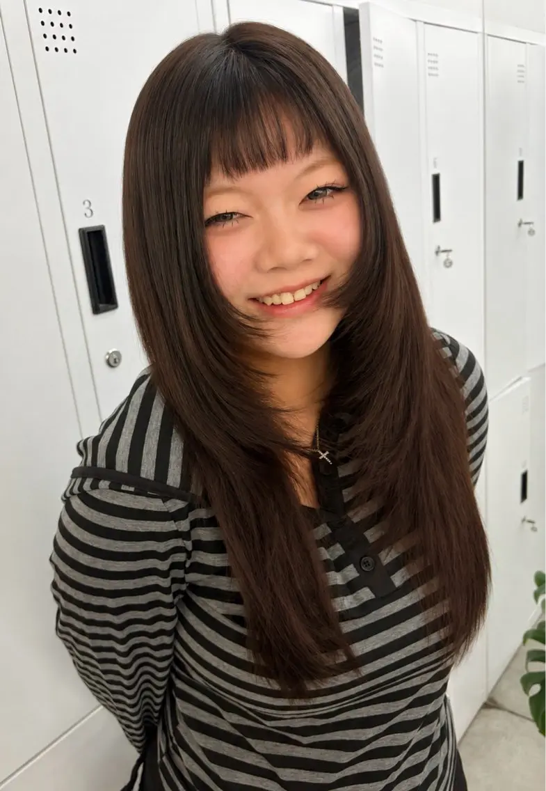 ロング レイヤーカット カット 🍒ナチュラルカラー /ボブ🍒kaedeのヘアスタイル