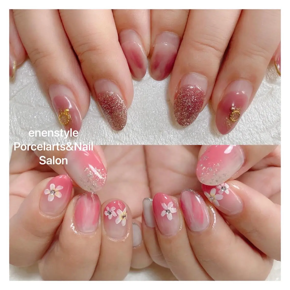 ミディアム ネイル ハンドネイル 🐾enen style 🐾のネイルデザイン