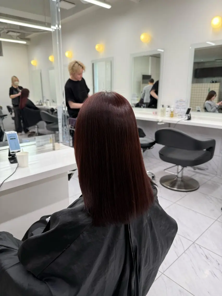 セミロング カラー ヘアアレンジ ヘアカラー トリートメント ヘアセット 💗横浜美容室 💗HARUNAのヘアスタイル