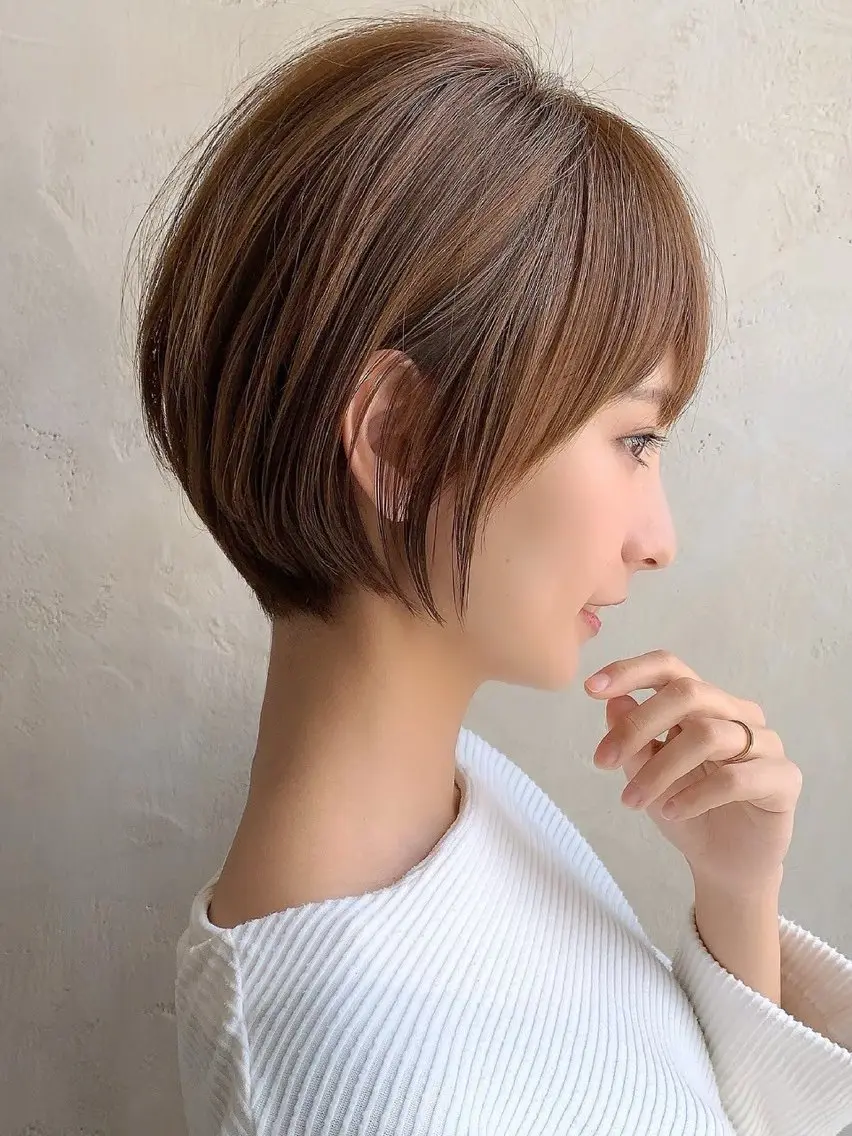 ショート 銀座✨レイヤーカット 顔まわり/坂本亜裟海のヘアスタイル