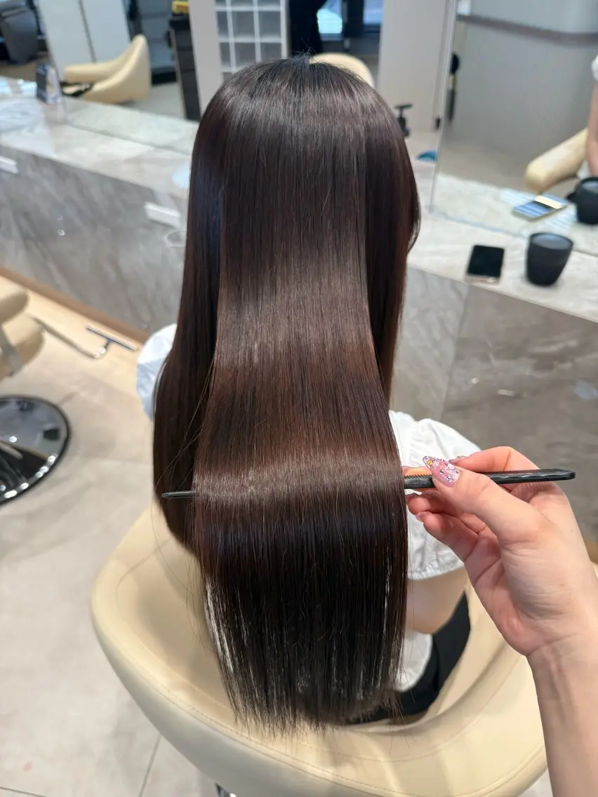 ロング 縮毛矯正 木村 智美のヘアスタイル