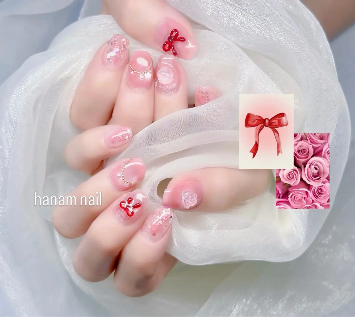 ネイル ハンドネイル hanam nail 🌿🩵ハナムネイルのネイルデザイン