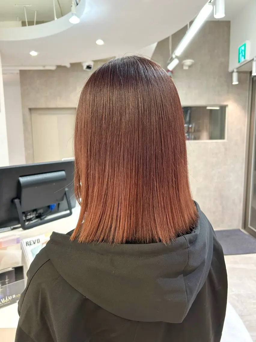 カラー ベージュカラー ブリーチ ブラウンカラー グラデーションカラー オレンジ ヘアカラー 艶カラー/柏/ 松丸 美月のヘアスタイル
