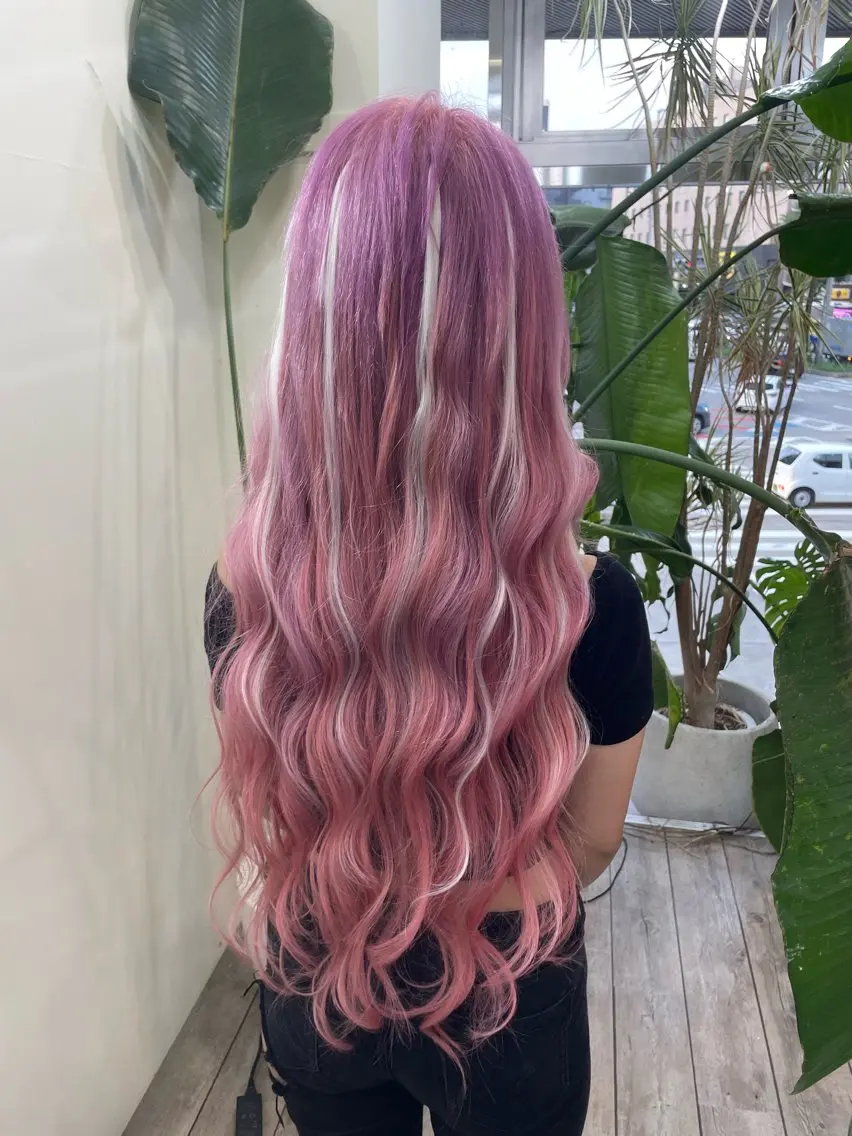 ロング カラー 編み込みエクステ シールエクステ ハイトーンカラー エクステ ヘアカラー エクステ WEST OLAND加藤圭介のヘアスタイル