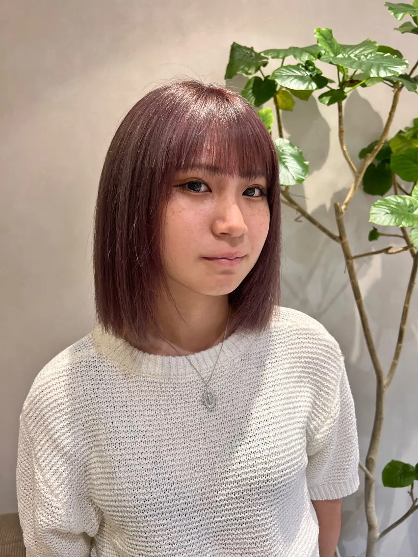 ショート ヘアカラー トリートメント 髪質改善/レイヤー 暖色/shiinaのヘアスタイル