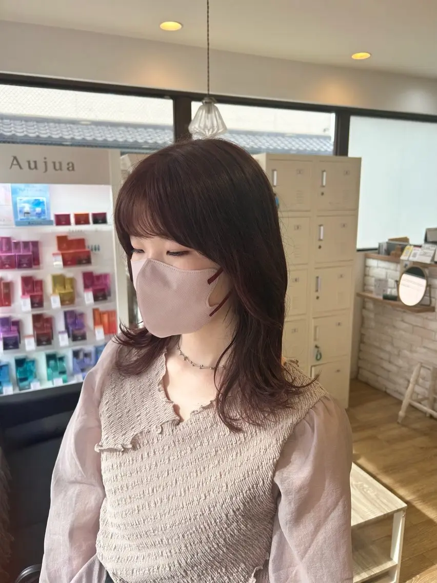 セミロング カラー 透明感カラー イルミナカラー カット ヘアカラー 🫧顔周りカット 🫧樫村優香のヘアスタイル