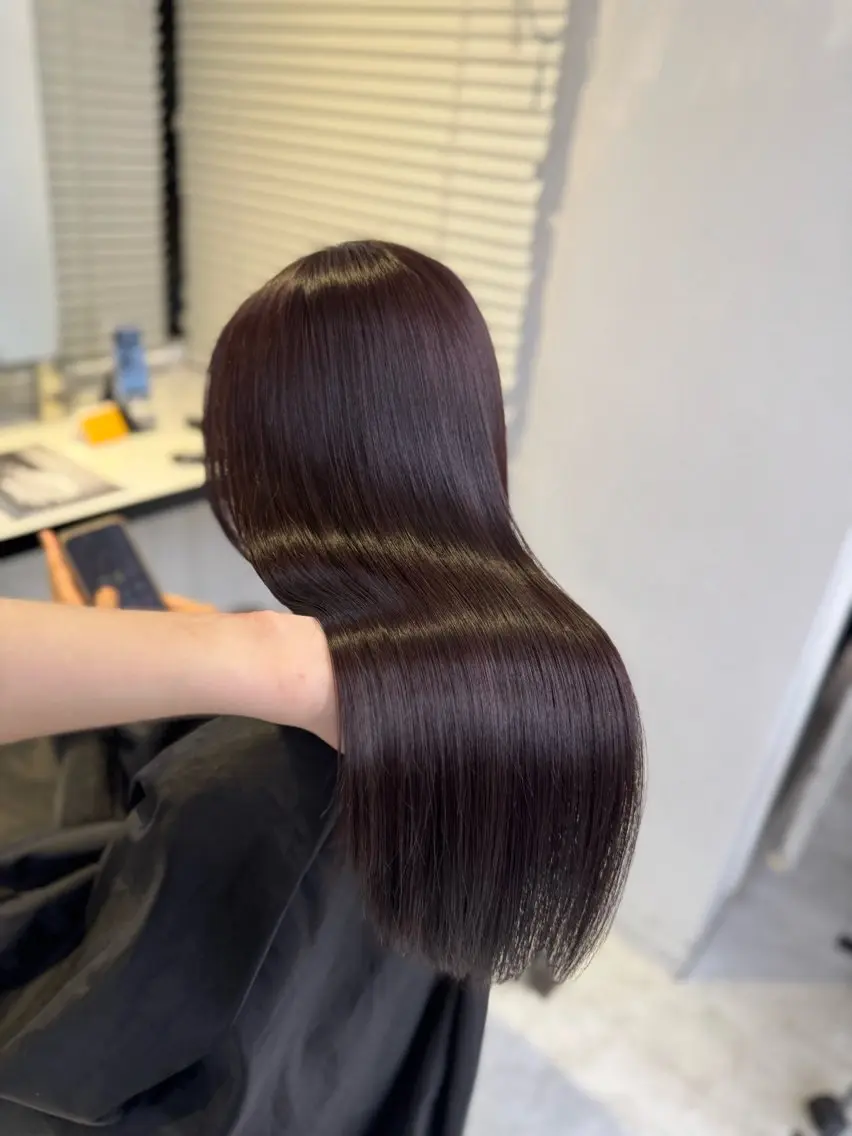 ロング カット 縮毛矯正 ♥️韓国風透明感 暖色misa♥️のヘアスタイル