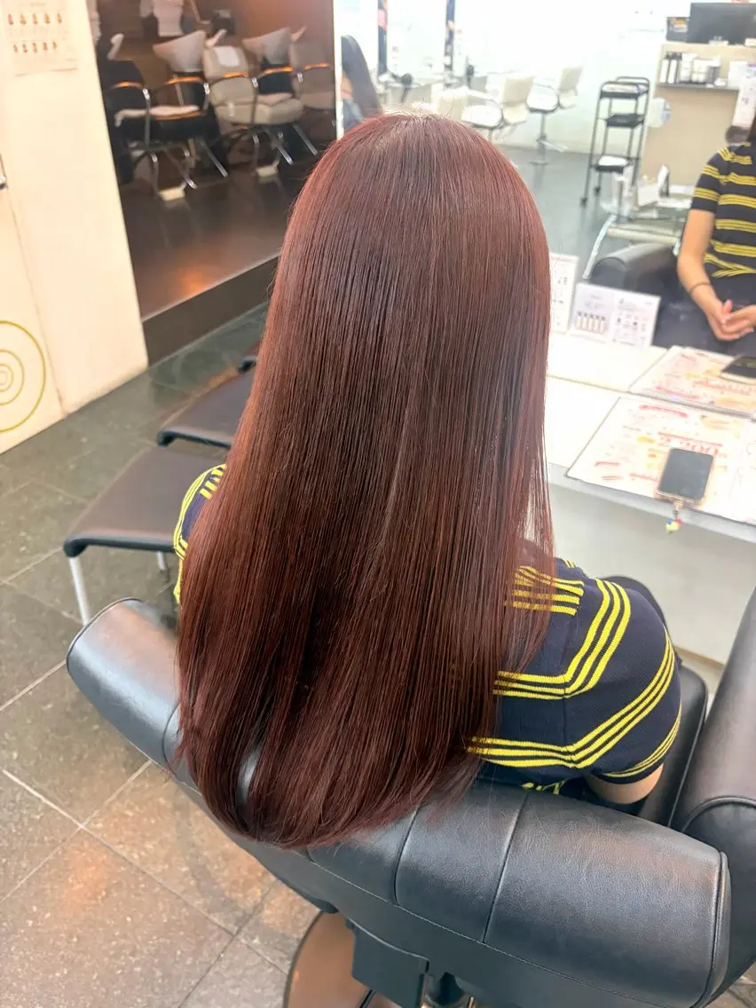 カラー ブラウンカラー レッドカラー ヘアカラー ガーリー×韓国🎀 ⟡.·天野結良⟡.·のヘアスタイル