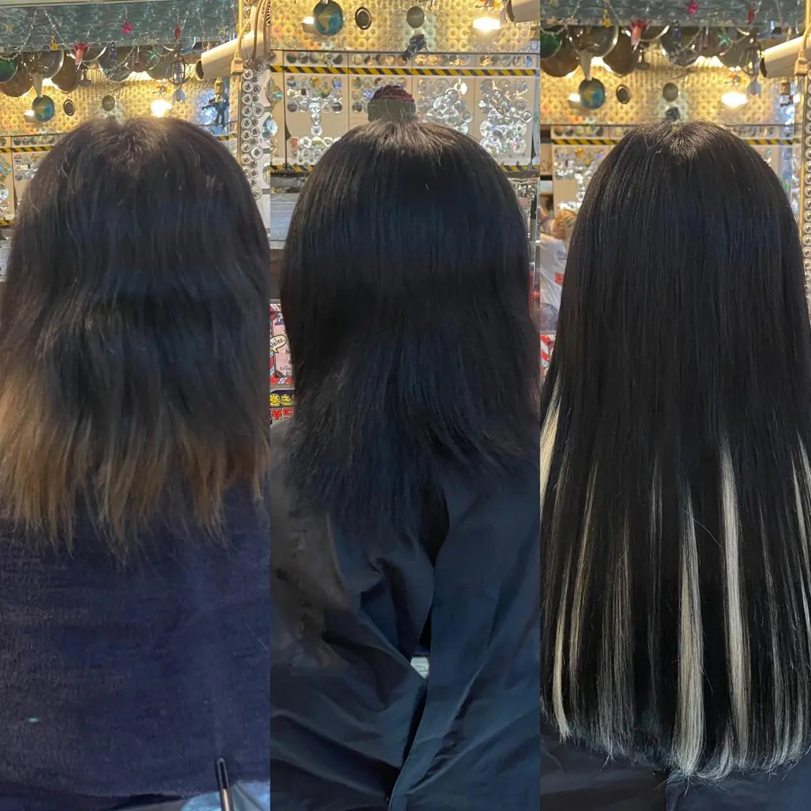 ミディアム カラー ヘアアレンジ 編み込みエクステ シールエクステ ハイトーンカラー インナーカラー エクステ 🌈派手髪エクステ ブレイズ🌈ひろとのヘアスタイル