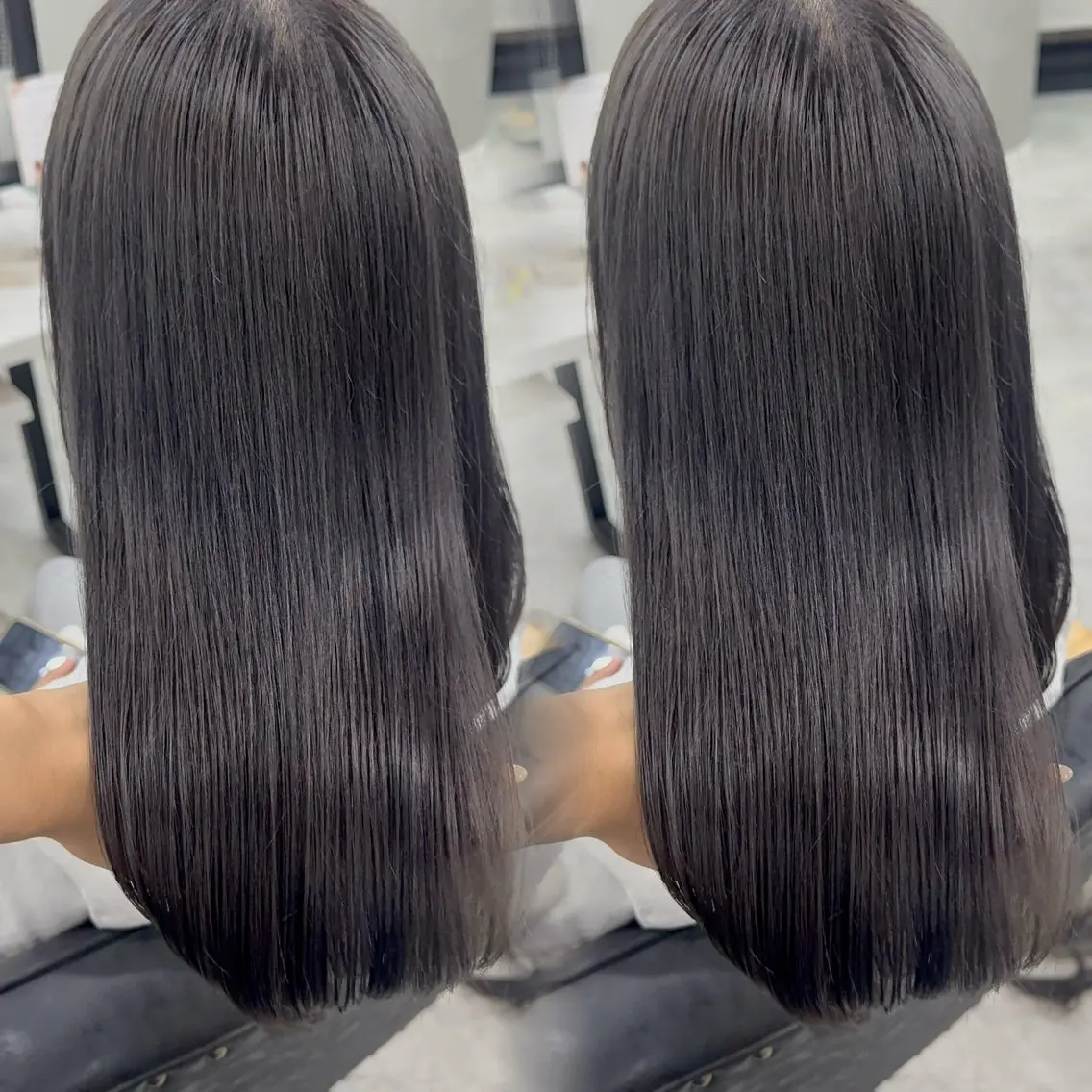 ロング カラー アッシュ アッシュブラウン ベージュカラー 黒髪 ブリーチ ヘアカラー トリートメント 赤み無し柔らかカラー 【梅田】madokaのヘアスタイル