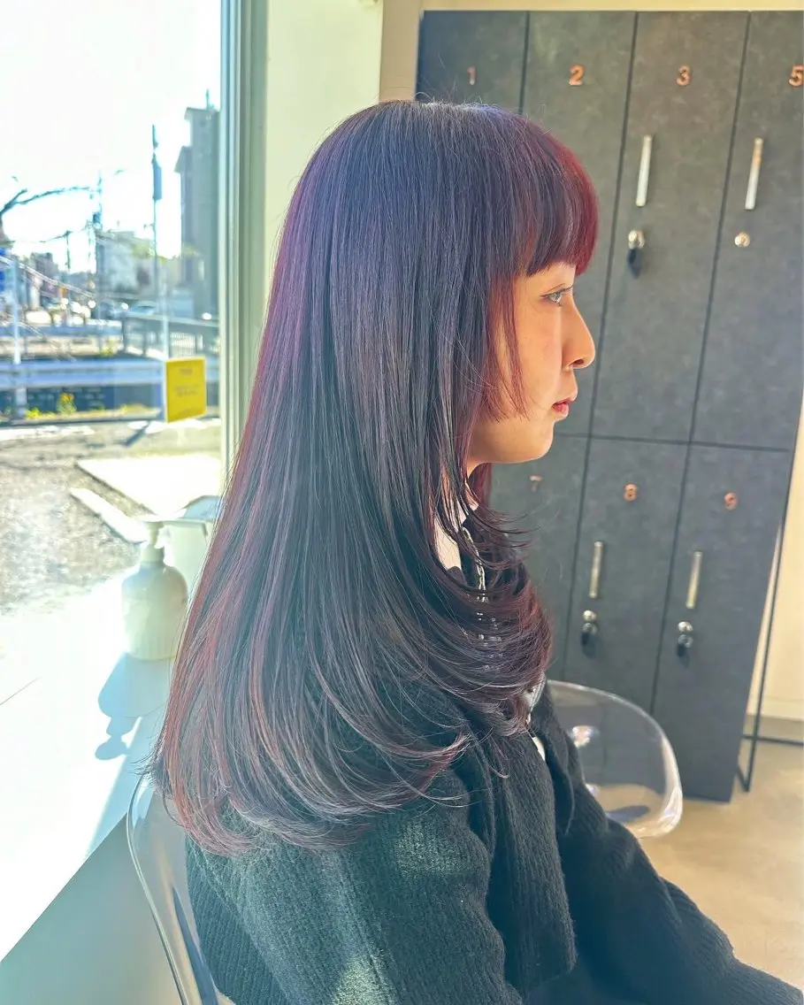 ロング カラー ブリーチ ケアカラー ブリーチなしカラー fan fun by Roooのヘアスタイル