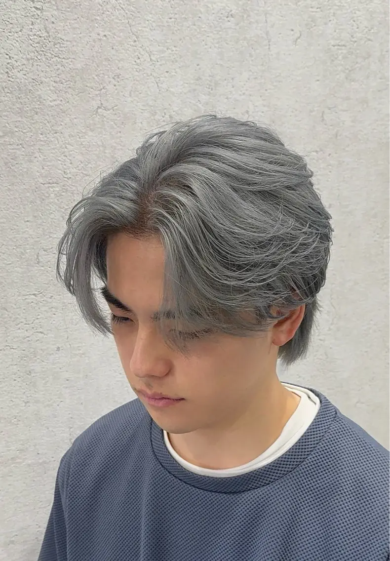 カラー メンズ シルバー カット ヘアカラー 毛流れ/シャドウ 🇰🇷AYATOのヘアスタイル