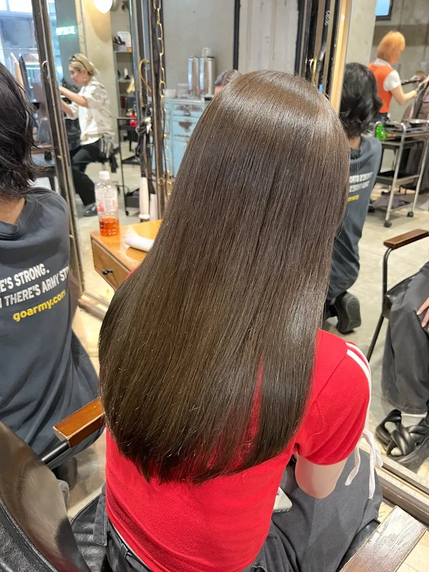 セミロング カラー ヘアカラー トリートメント ヘッドスパ ヘアセット 似合わせベージュ 🍯ayumi🍯のヘアスタイル