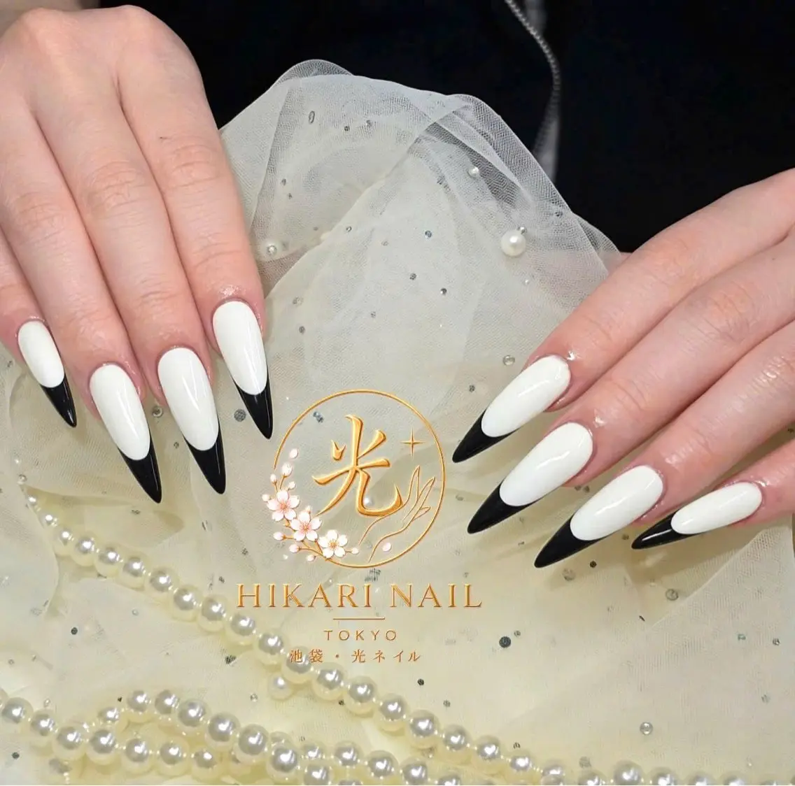 ネイル チークネイル 長さ出し フレンチネイル ガーリー ハロウィン フットネイル HikariNail Ikebukuroのネイルデザイン