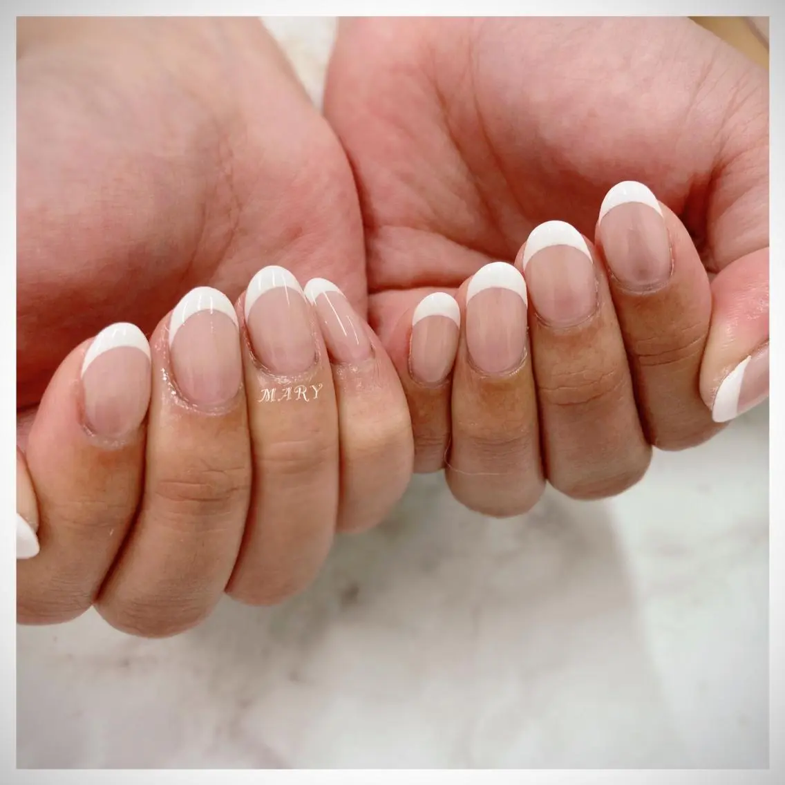 ネイル フレンチネイル グラデーション ニュアンスネイル オフィスネイル シンプルネイル ハンドネイル Mary nail .narumiのネイルデザイン