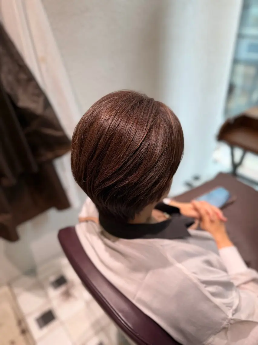 ショート カラー ヘアカラー トリートメント 透明感/レイヤー/ボ ブ/みなみ/銀座🤍のヘアスタイル