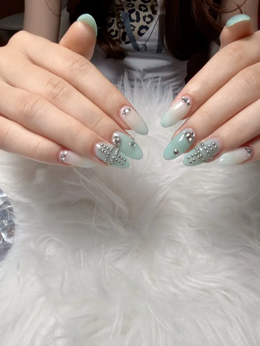 ネイル 水色 夏ネイル Lina  nail beautyのネイルデザイン