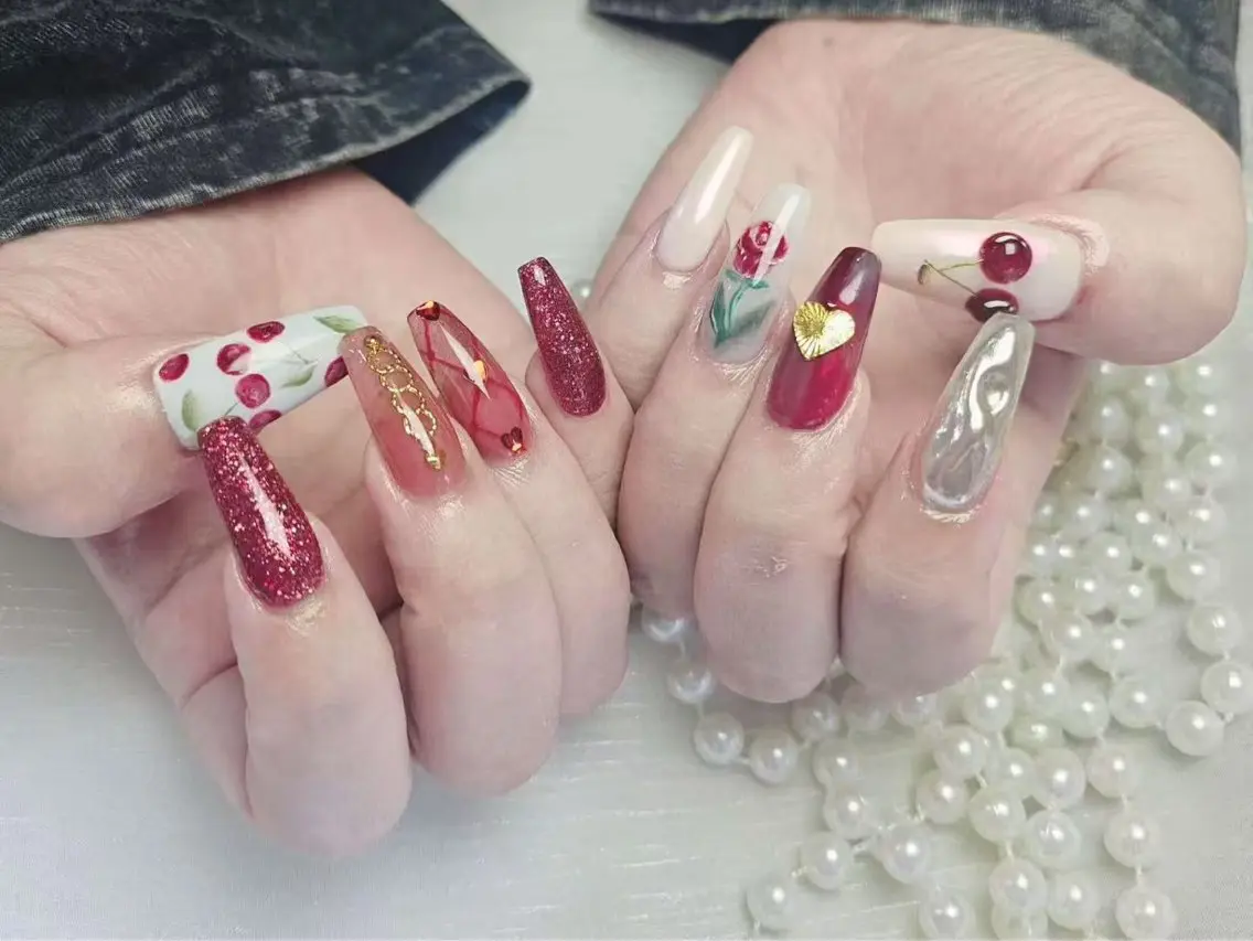 ネイル アートネイル フットネイル ジェルネイル ハート マグネットネイル Babarla Nailのネイルデザイン