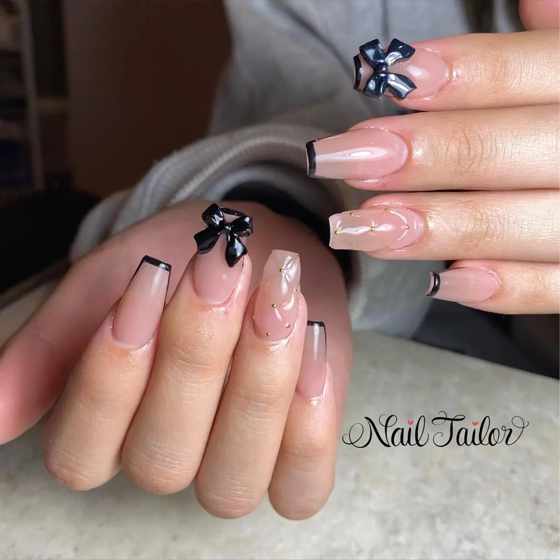 ネイル フレンチネイル 韓国ネイル 持ち込み ワンカラーネイル ぷっくりネイル NailTailor ネイルテイラーのネイルデザイン