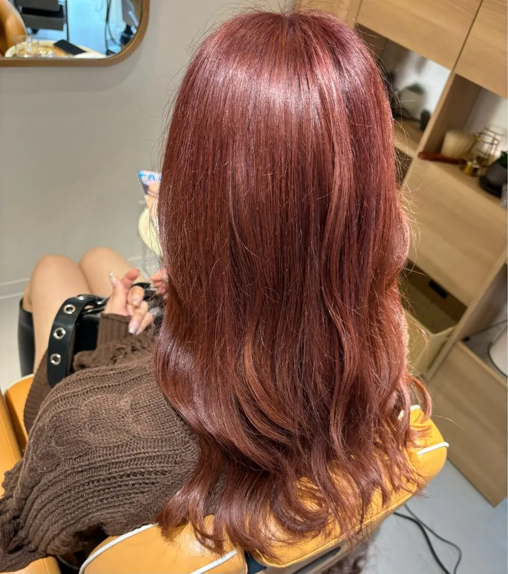 ロング カラー ダブルカラー ピンクカラー レッドカラー mile 〔東二見〕のヘアスタイル