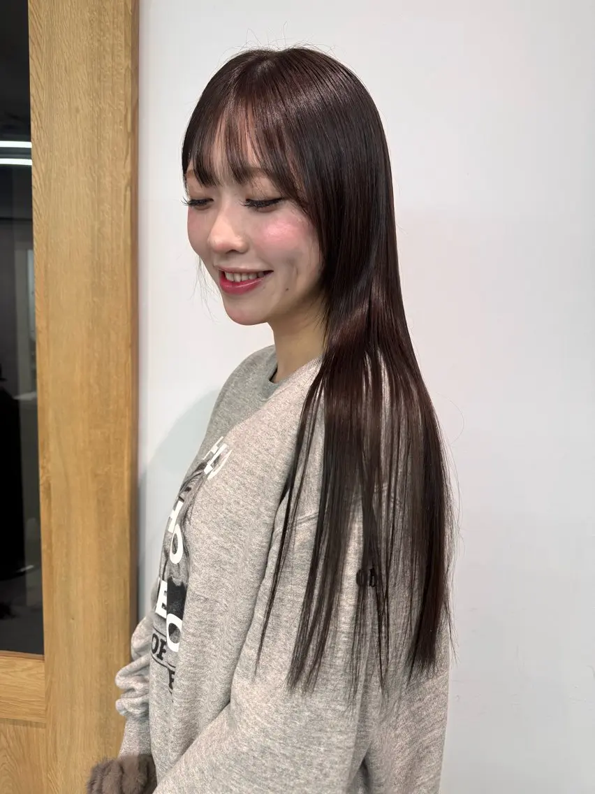 ロング カラー トリートメント カット ヘアカラー トリートメント 顔周りレイヤー /kokoro🦮のヘアスタイル