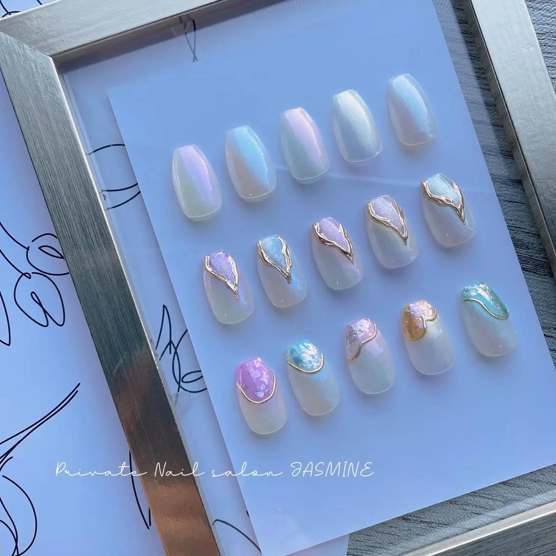 ネイル オーロラネイル ジェルネイル マグネットネイル Nail salon JASMINEのネイルデザイン