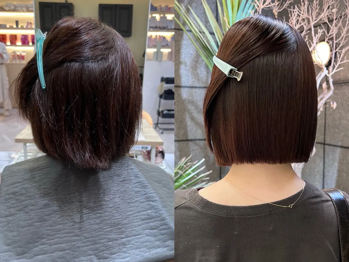ミディアム パーマ 酸性ストレート ストレートパーマ 縮毛矯正 酸性ストレート人気 No,1/カスミ🩰のヘアスタイル
